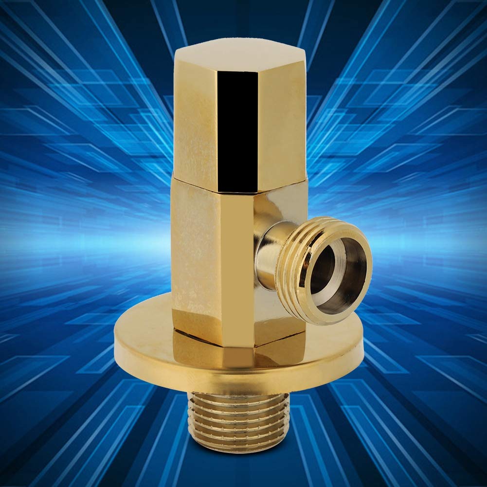 Válvula de ángulo de grifo Válvula de ángulo de agua de latón dorado Válvula de parada de agua de baño Rosca 1/2 "