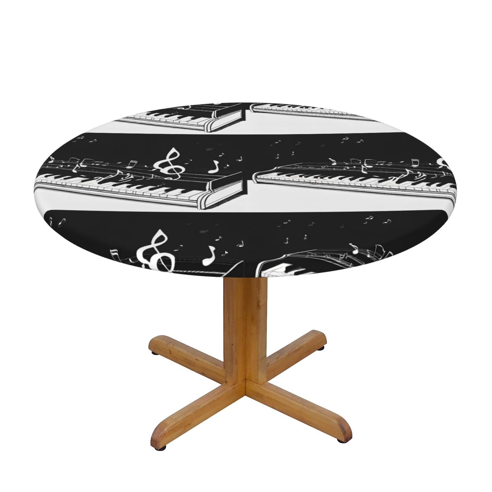 Nappe ronde ajustée en polyester pour table de jardin 114-127cm
