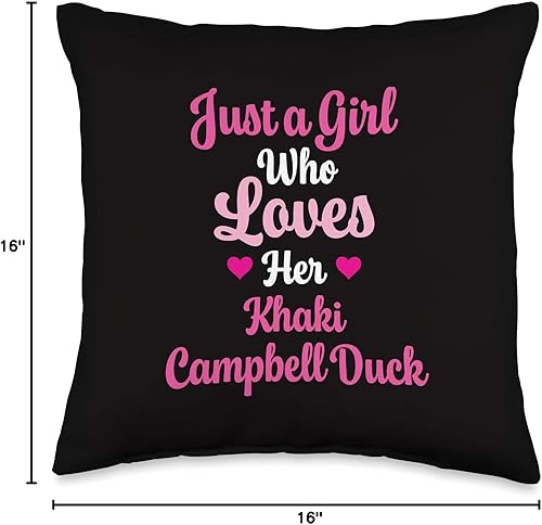 Miniatura 4 de Khaki Campbell Duck Designs Just a Girl Who Loves Her - Almohada de pato, color caqui, 16 x 16 pulgadas, multicolor