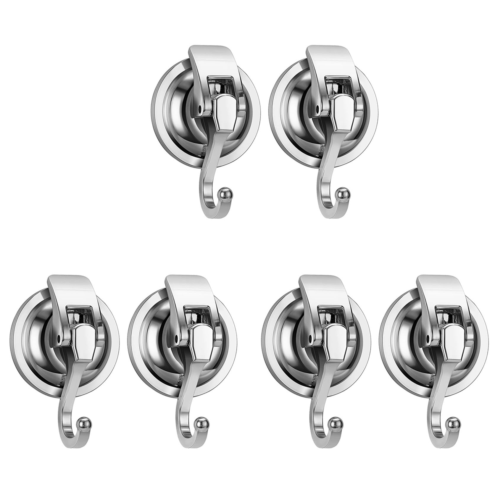 Vjsujehgy 6Pack Heavy Duty Vacuum Suction Cup Wreath Hanger Silver-Plated Plished Hooks Reusable Without Punching for Towel