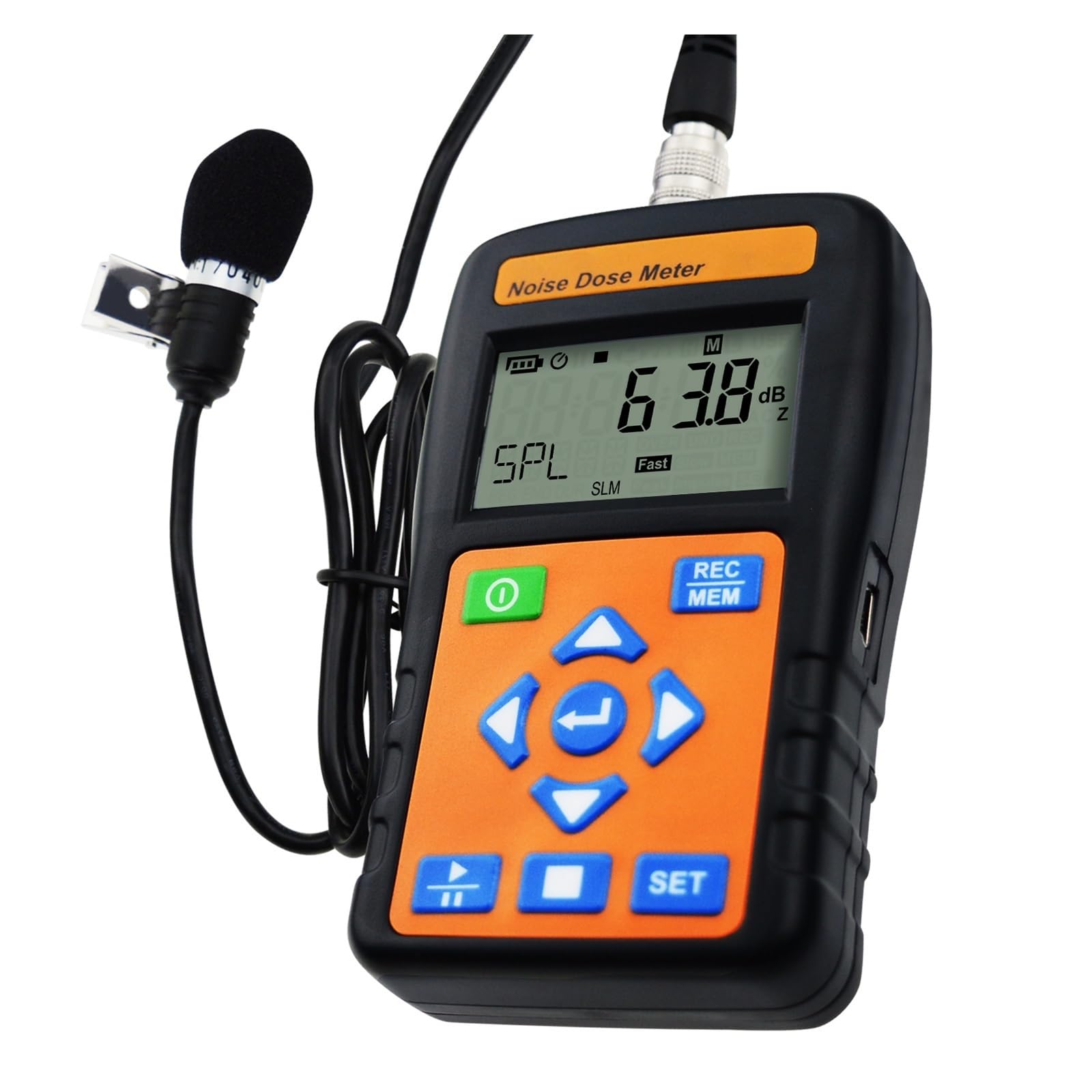 Mining One Color Professional Digital Noise Dosimeter & Sound Level Meter With Pc Data Logging A/C/Z Frequency Weighting 1000K Readings Accurate Measurement