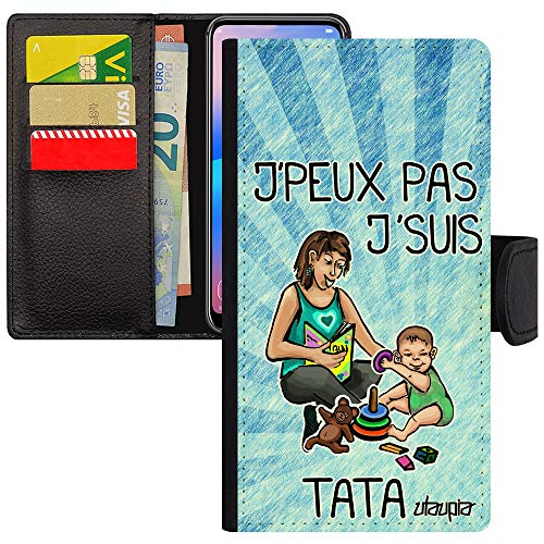 Etui rabat Samsung S20+ Plus coque portefeuille personnalisé humour texte tante cover