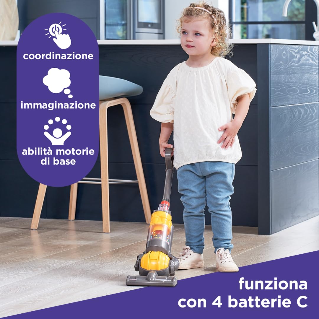 Casdon Dyson Ball | Copia in miniatura dell’aspirapolvere Dyson Ball per bambini dai 3 anni in su | Con movimento rotante per giochi di ruolo realistici e divertenti