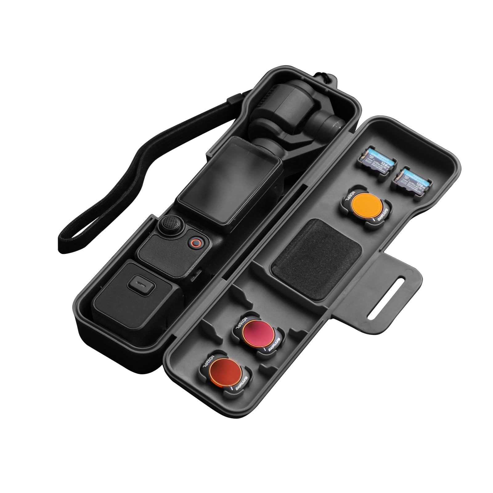 Sinyutia Travel Waterproof Case for Dji Osmo Pocket 3 Creator Combo Accessories, with 3 Magnetic Cpl/Nd Filter Storage Slots and 2 Storage Card Slots,