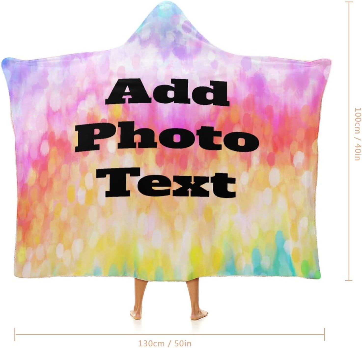 Custom Wearable Blankets Personalized Throws Hooded Design Your Own Bedding Apparel Add Photo/Text for Men Women Adult