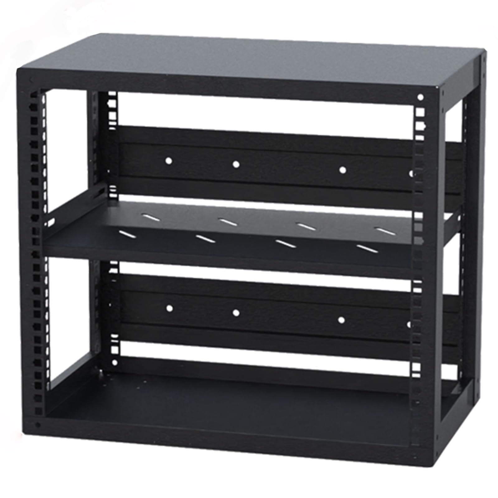 Wandmontiertes 2-stöckiges DVD-Aufbewahrungsregal, schwimmender AV-Media-Ständer mit verstellbaren Regalen, platzsparender Schrank für DVDs, Medien und Gaming-Zubehör (50,9 x 47,7 x 62,8 cm)