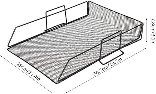 Miniatura 3 de Organizador de escritorio, soporte de malla de hierro, organizador de archivos, bandeja de papel apilable para documentos, estante de almacenamiento