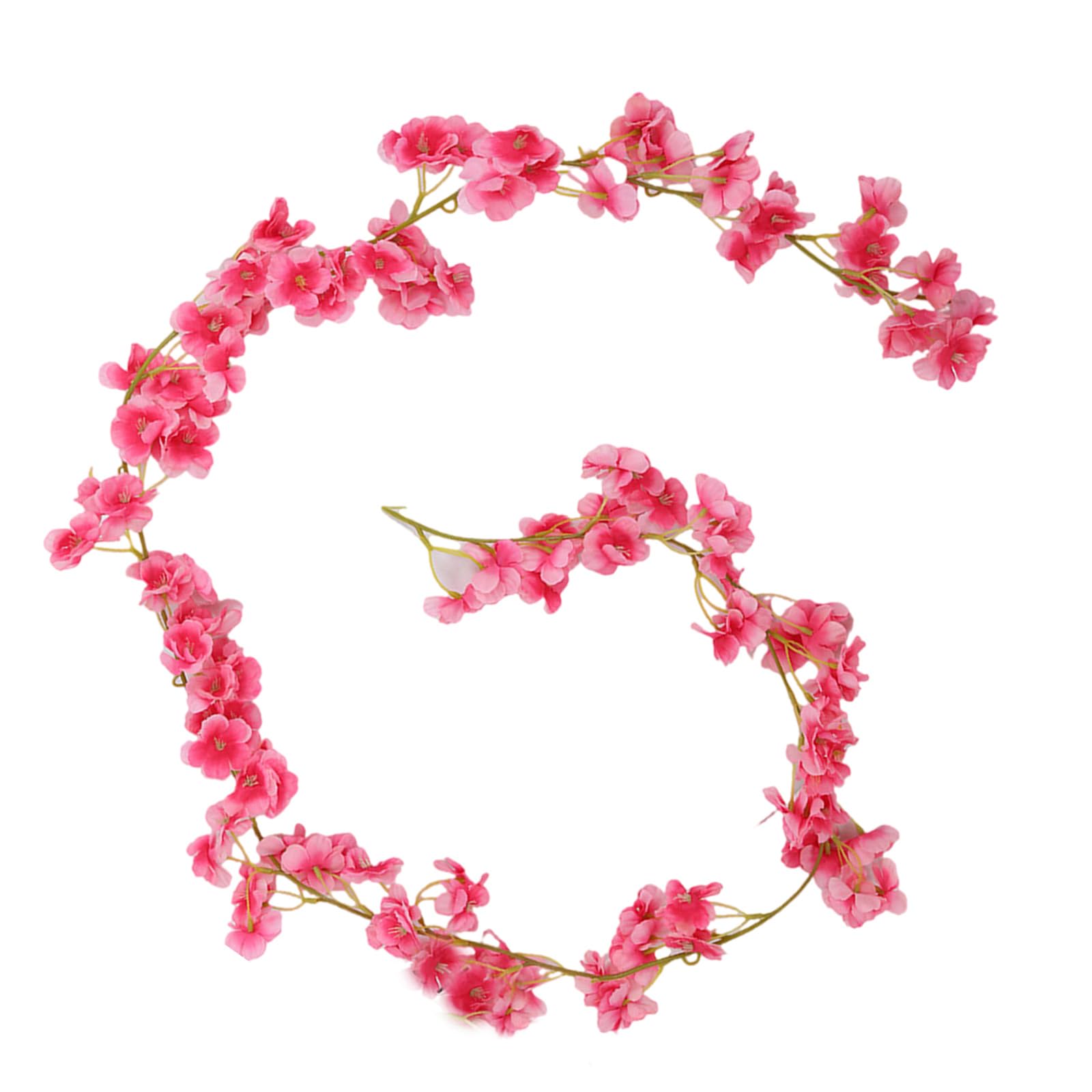 Jazuaiao Flexible Blossom Branch Realistic Petals Texture Hanging Flower Decoration for Indoor Outdoor Event 180cm Artificial Blossom Garlands