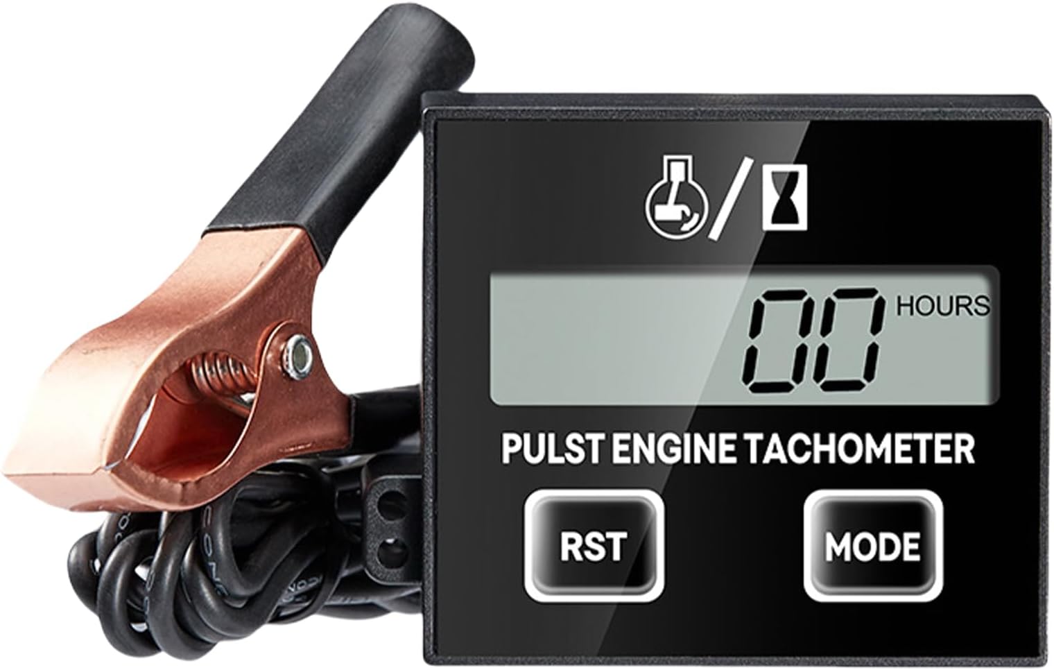 Digital Tachometer, 2-Stroke Digital Speedometer, Inductive Tachometer for Motorcycle, Snow Blower, Motocross Lawn Mower