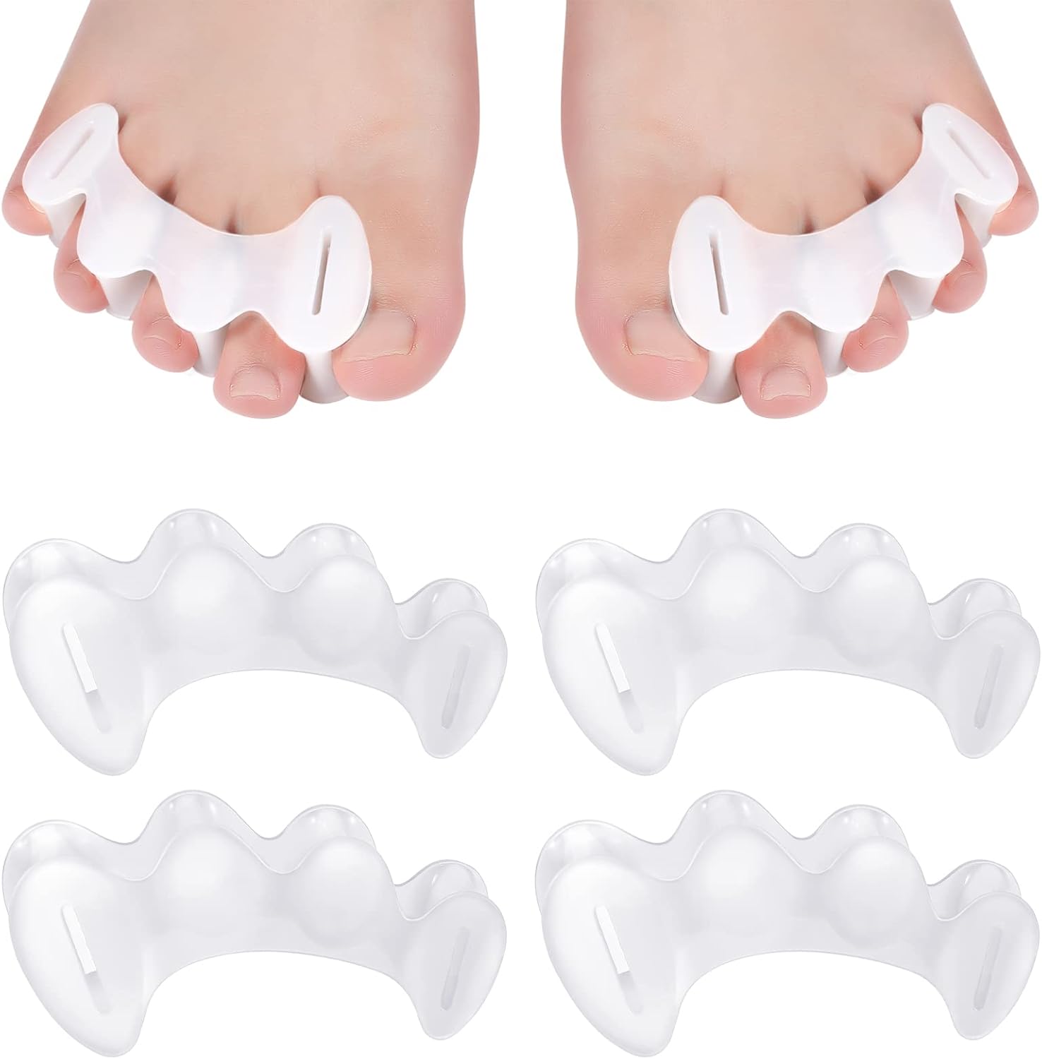 2 Pairs Toe Spacers Toe Separators Soft Silicone Toe