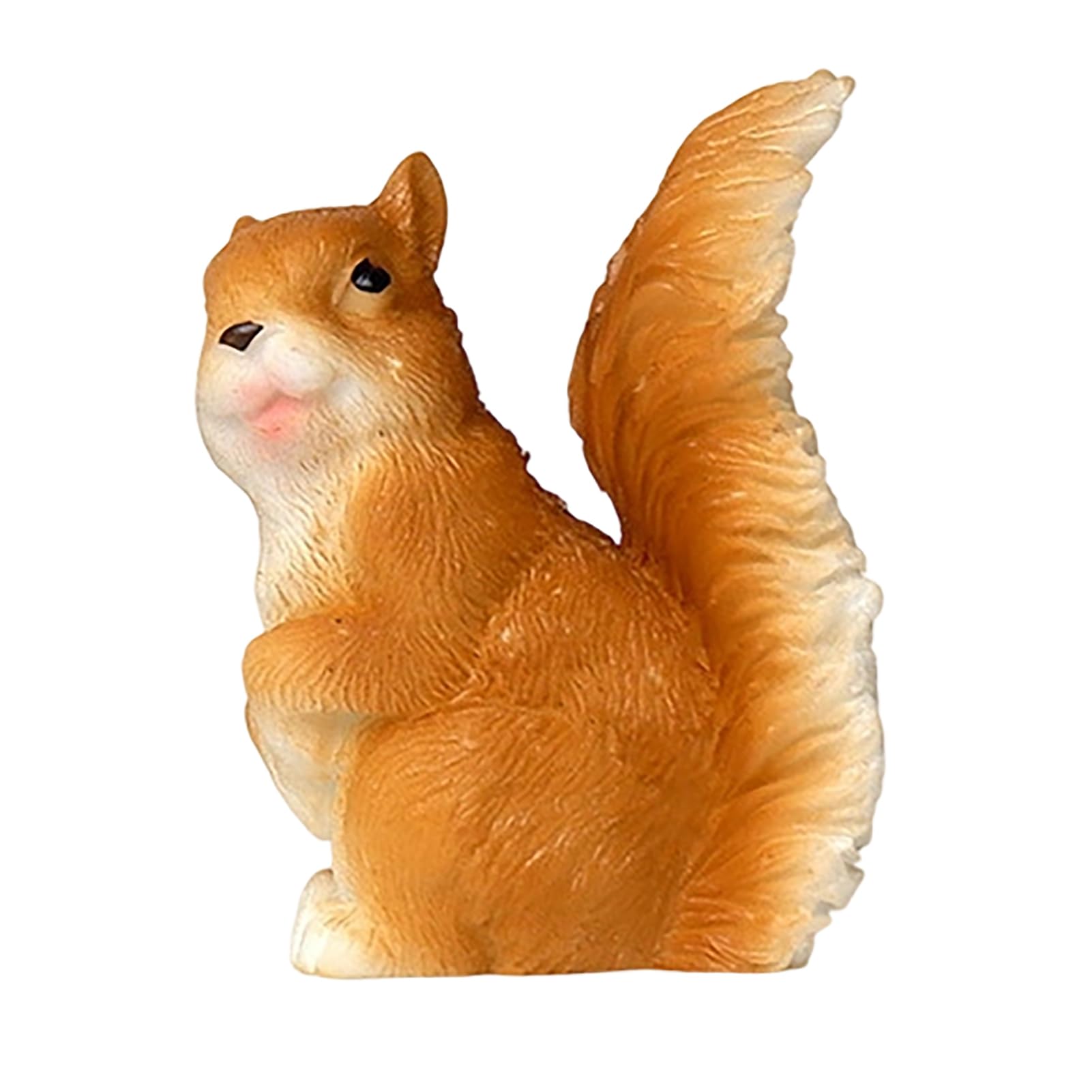 Virelynx Mini Squirrel Figurine – Tiny Resin Fairy Garden Accessory, Cute Animal Statue for Moss Landscape DIY Terrarium Decor