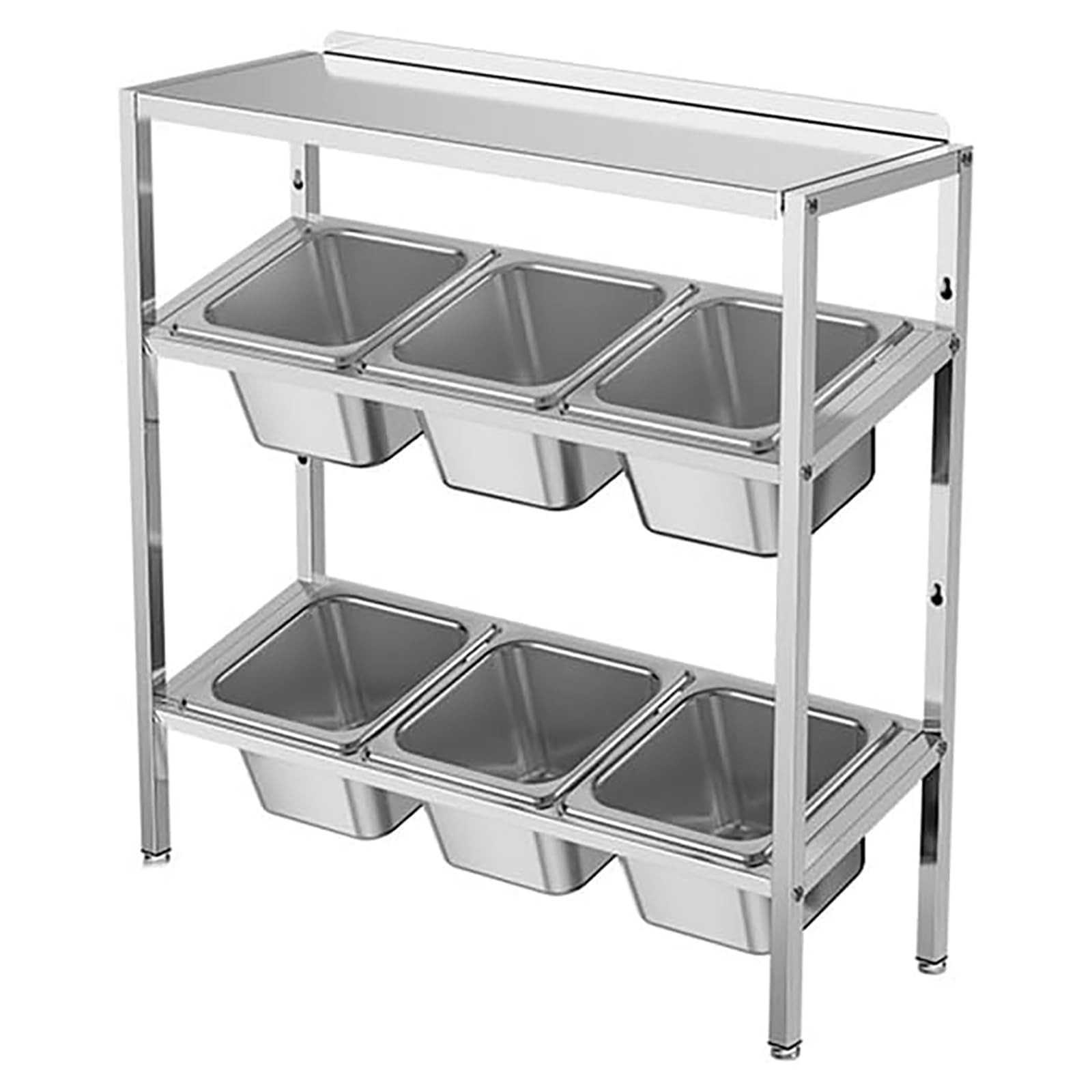 Distributeur de condiments en acier inoxydable et support organisé pour la cuisine et la restauration pour sauces, épices et assaisonnements, design élégant et durable pour économiser de l'espace