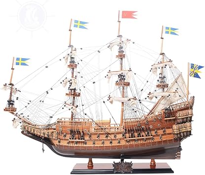 Old Modern Handicrafts Wasa Collectible - Fully Assembled Museum Quality Ship Model for Home & Office - 29.5L x 9.0W x 28.0H Inches