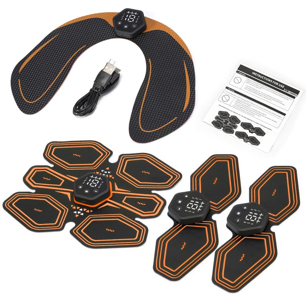 Stymulator mięśni EMS Trener brzucha i bioder Wyświetlacz LCD Toner USB Abs Trening fitness Siłownia domowa Utrata wagi Odchudzanie ciała