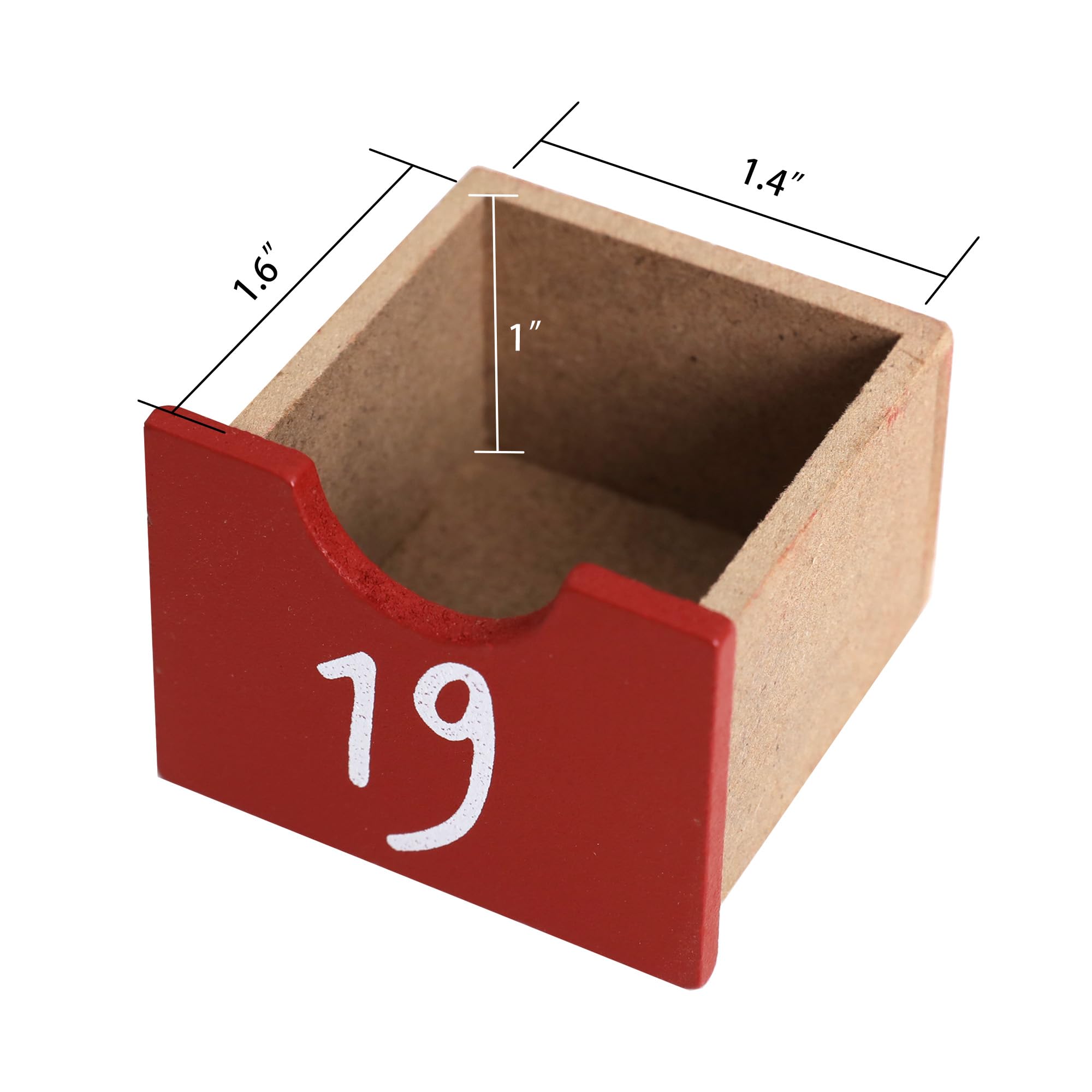 PE Handgefertigter Holz Adventskalender mit 24 Schubladen - Beleuchteter Weihnachtskalender mit Dorf Szene und Rentier - Weihnachtsdeko zum Befüllen 35,5 x 5 x 27,2 cm