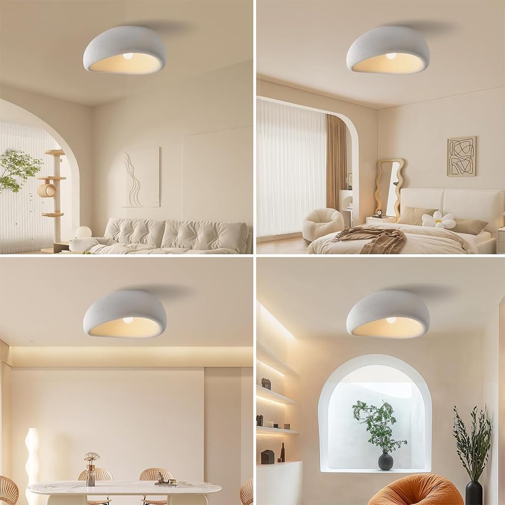 Wabi-sabi Deckenlampe Moderne E27 Polyethylen-Lampenschirm Harz Deckenleuchte Kreative Lampe Decke Für Schlafzimmer Esszimmer Wohnzimmer Flur Innenbeleuchtung(A,40)