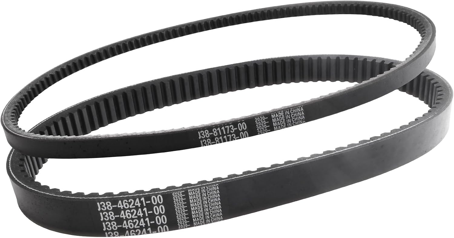 Drive Belt & Starter Belts Kit for Yamaha G2 G5 G8 G9 G11 G14 G16 G19 G20 G21 G22,Drive 4 Cycle Gas Golf Cart, Golf Cart Belt and Club Car Belt Replacement J38-81173-00,J38-46241-00,Set of 2
