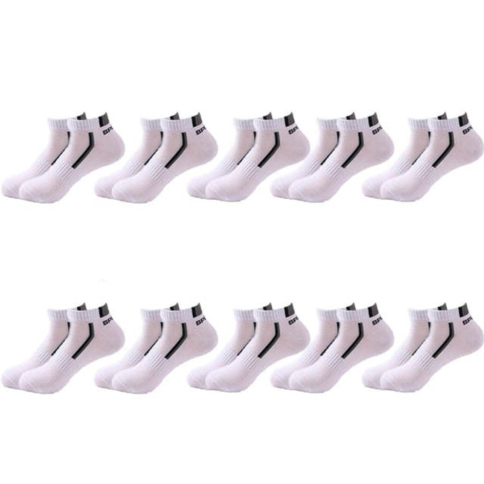 UKKO Calcetines de Hombre 10 Parines Hombres Calcetines De Los Hombres Calcetines De Algodón Transpirables Verano Corte Delgado Tamaño Corto 38-48-10 White Gray,Size38-42