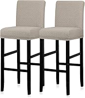 Vista 16 de Lellen Juego de 2 fundas para taburetes de bar, fundas elásticas y lavables para asientos de taburetes de bar, fundas extraíbles para sillas de bar