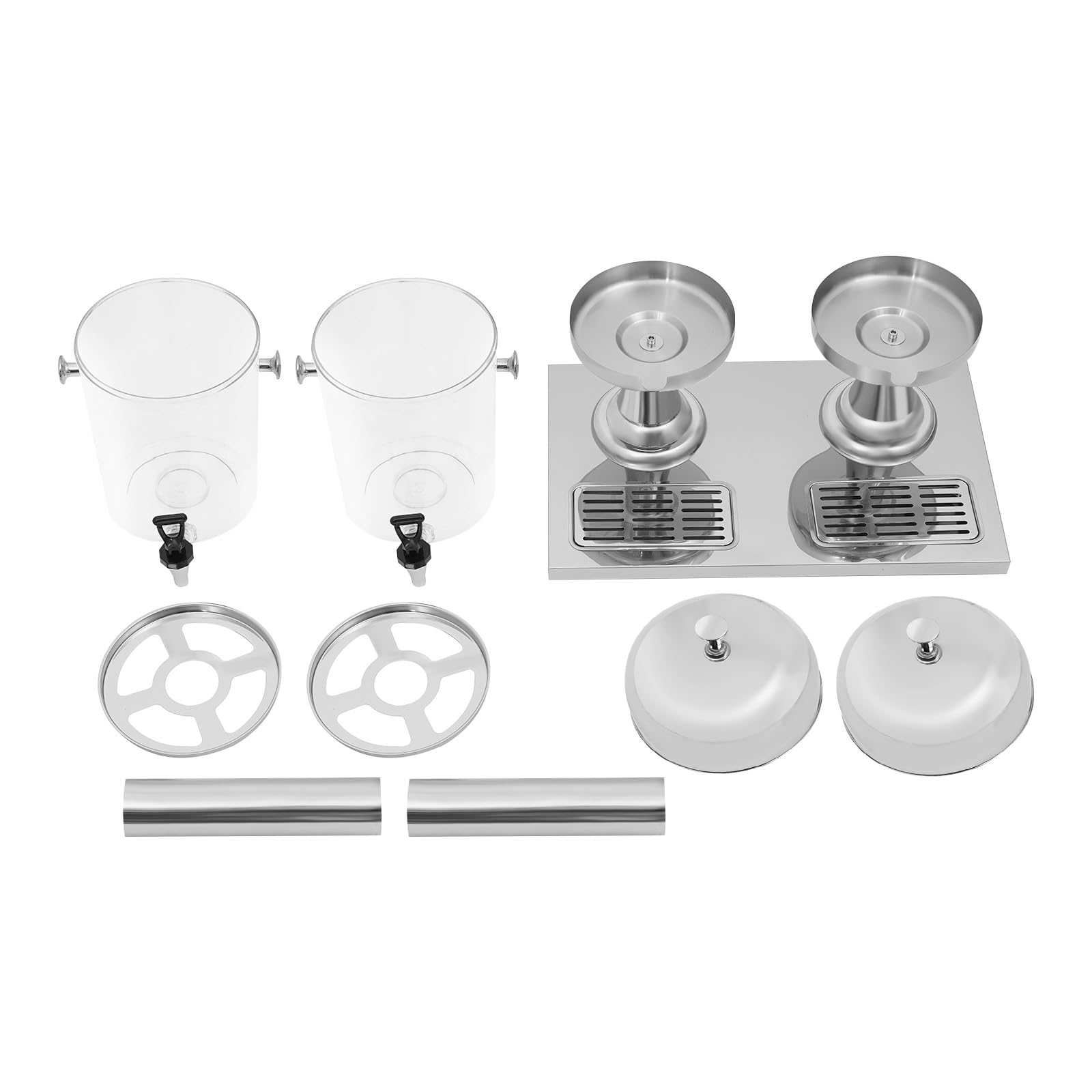 Dispensador de bebidas de acero inoxidable con grifo y base antigoteo, dispensador de agua de 8 L/16 L para zumo, té helado y cócteles, ideal para fiestas, camping y hogar, incluye núcleo de hielo (16