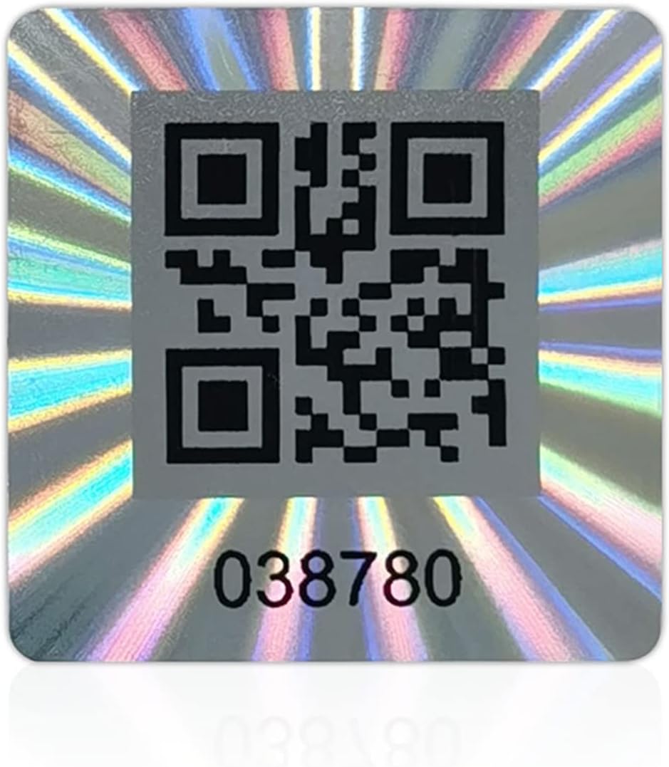 120Pcs Hologram Tamper Evident Stickers QR Code Security Sticker, Warranty Void Tamper Proof Holographic Labels, Unique Sequential Serial Numbering (WZRYSEAL 1 Inch X 1 Inch)