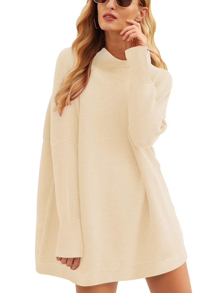 ANRABESSWomen Oversized Casual Loose Turtleneck Long Sleeve Slouchy Baggy Knit Tunic Sweaters Pullover 2024 Fall Outfits