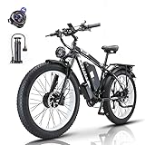 QIKAITU Vélo électrique, Vélo E 48 V 23 AH Avec Telephone, Vélectriques 66 x 10,2 cm für Erwachsene, 85 N. M 250 W Ebike 100 km Reichweite, 21 Vitesses ohne Scheibenbremsen (weiß)