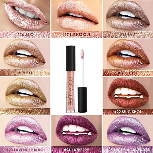 Focallure Ultra Matte Liquid Lipstick,Longwear Rich Lip Colors,Easy To Create A Sexy Lips With High-Grade Formula,Long Lasting Waterproof Lipstick Make Up,Pink Gold #TOP4
