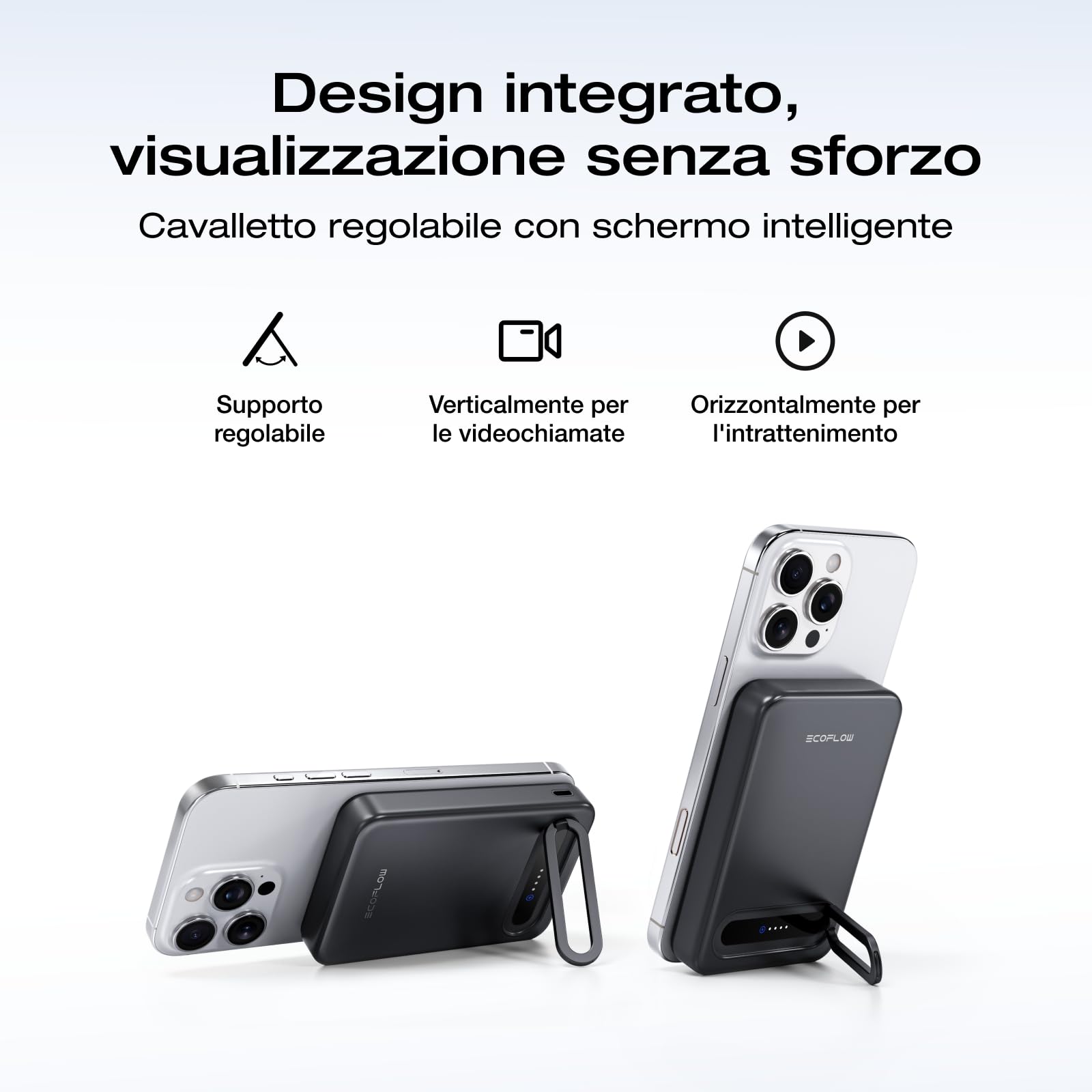 EcoFlow Qi2 Magnetic Powerbank 10000mAh 15W, Qi2-certificato Power Bank Wireless 36W Caricabatterie Magnetico Senza Fili Portatile per iPhone 17/16/15 Pro Max, Nero