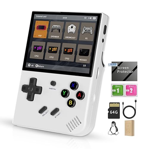 RG35XX Plus Retro Handheld Game Console 3.5 Inch IPS Screen Linux System Video Player Built-in 64G TF Card 5000 Games Support HD-M-I TV Output 5G