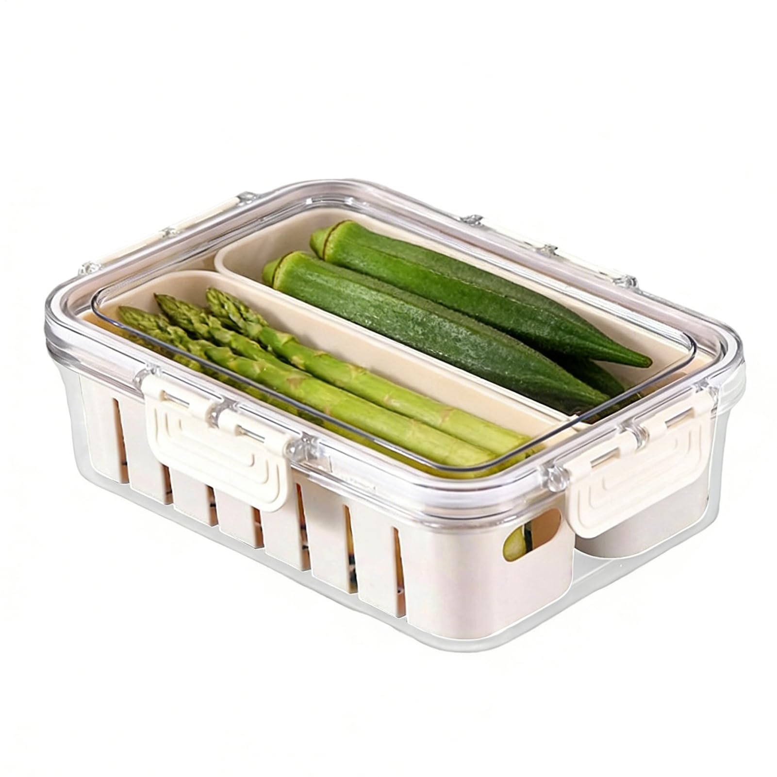Contenedores de aperitivos para despensa y refrigerador con bandeja portátil