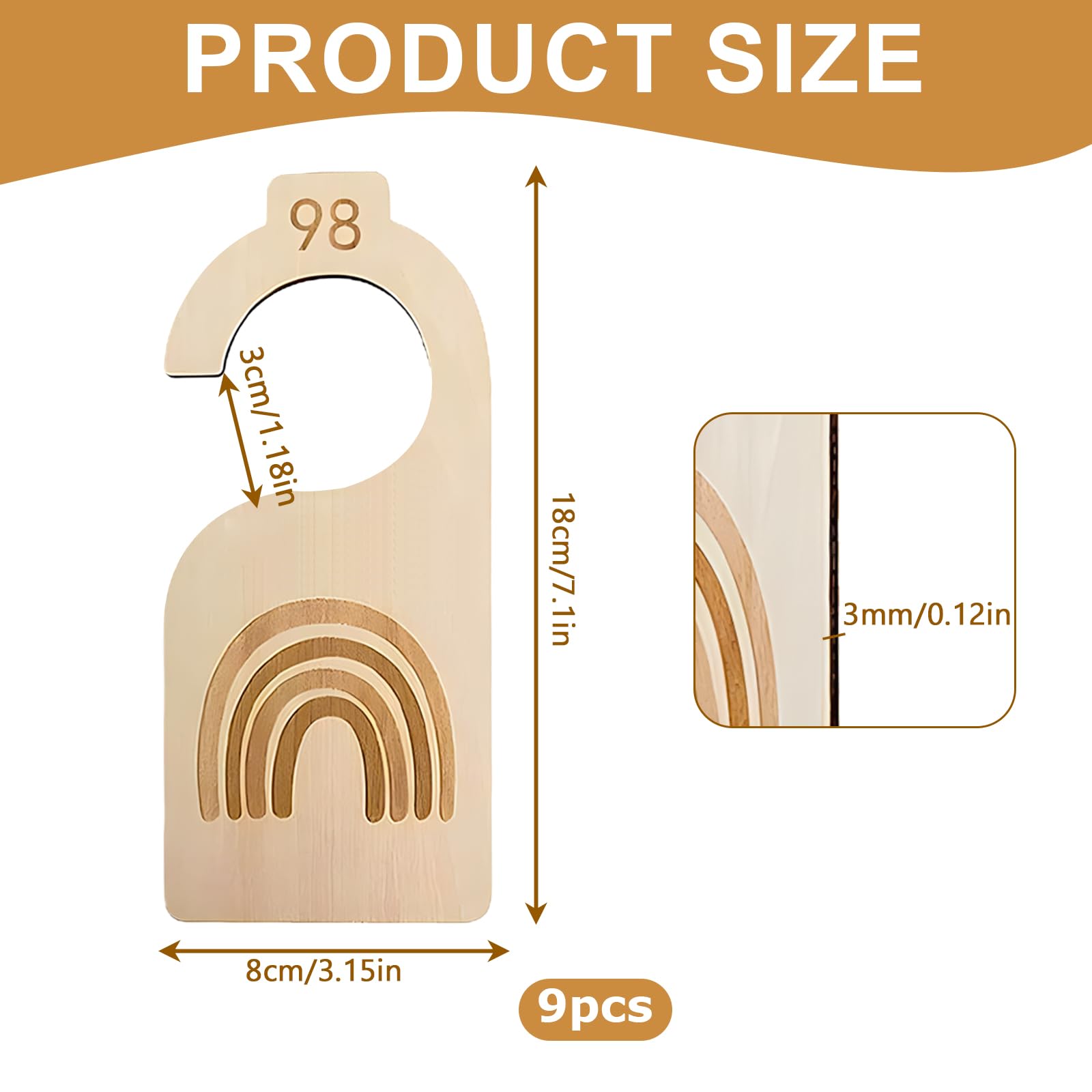 Séparateur Penderie Bébé Lot De 8 Séparateurs De Taille Bébé - Bois - 50- 92cm - Pour Armoire Separateur Cintre Bebe Age