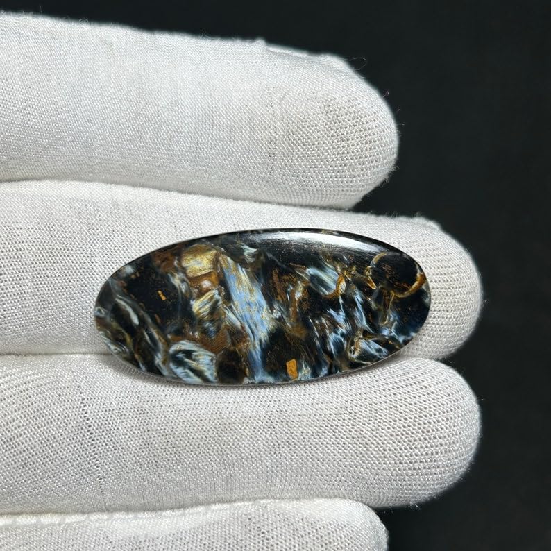 Piétersite naturelle cabochon ovale 40x18x3mm pour création de bijoux DIY - 4