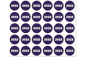2022 Year Sticky Labels for Office and Home Use - Round, Dark...