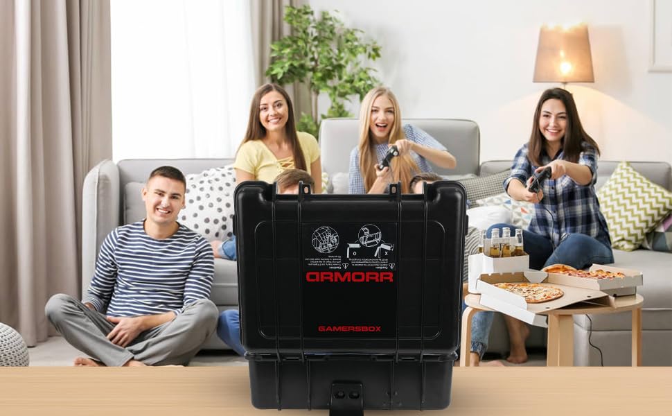Image of GAMERSBOX Family Travel Gaming Bundle: Console Hard Shell Protective Case with 21.5 inch Portable Monitor & Orion 11.6 inch Portable Monitor Compatible with Nintendo Switch /Switch OLED, and Other HDMI