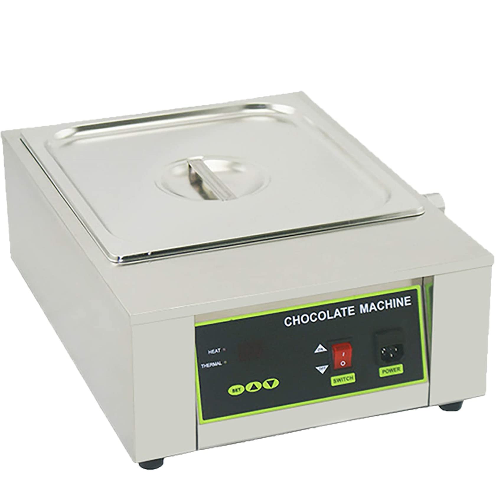 YNIYUJKL Chocolate Melting Pot, Electric Chocolate Melting Machine,Commercial Electric Chocolate Tempering Machine 0℃~95℃/0℉~194℉ Chocolate Melter,1grid