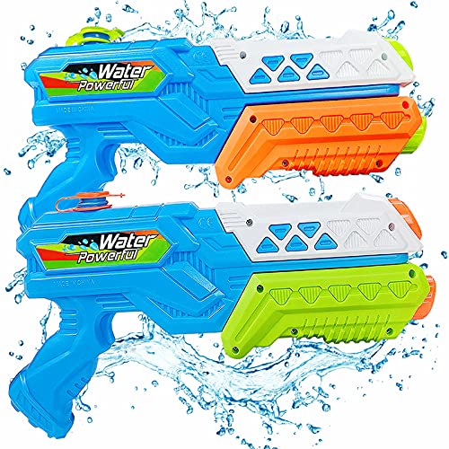 ANDSTON Water Guns for Kids, 2 Pack Super Soaker Water Gun Squirt Guns 600CC High Capacity Water Soaker Blaster Summer Swimming Pool Beach Party Outdoor Water Fighting Toys