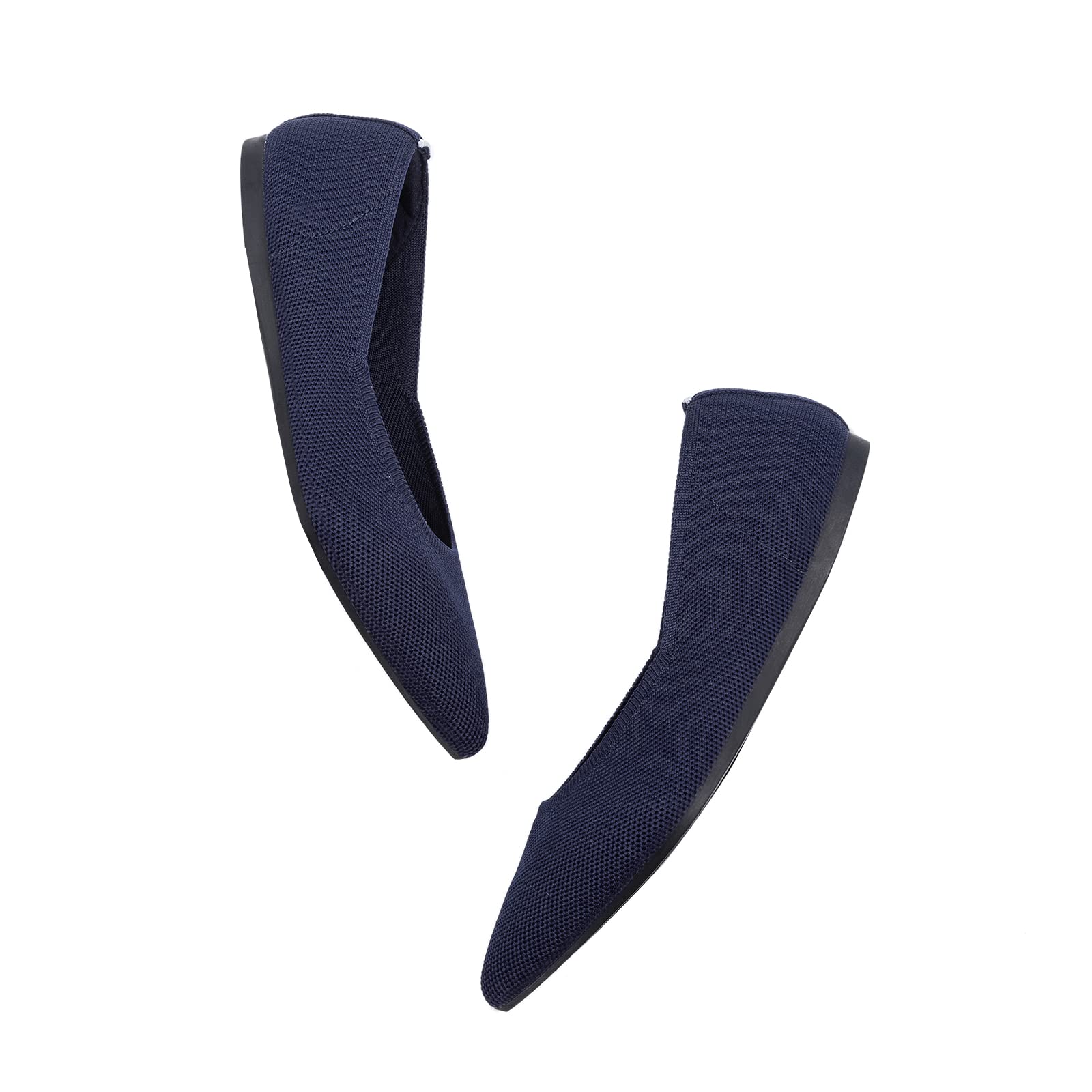 Frank Mully Frauen Spitze Zehe Ballett flach Strickkleid Schuhe Low Wedge Flache Schuhe Komfort Slip On Flats Schuhe für Frau Klassische Schuhe