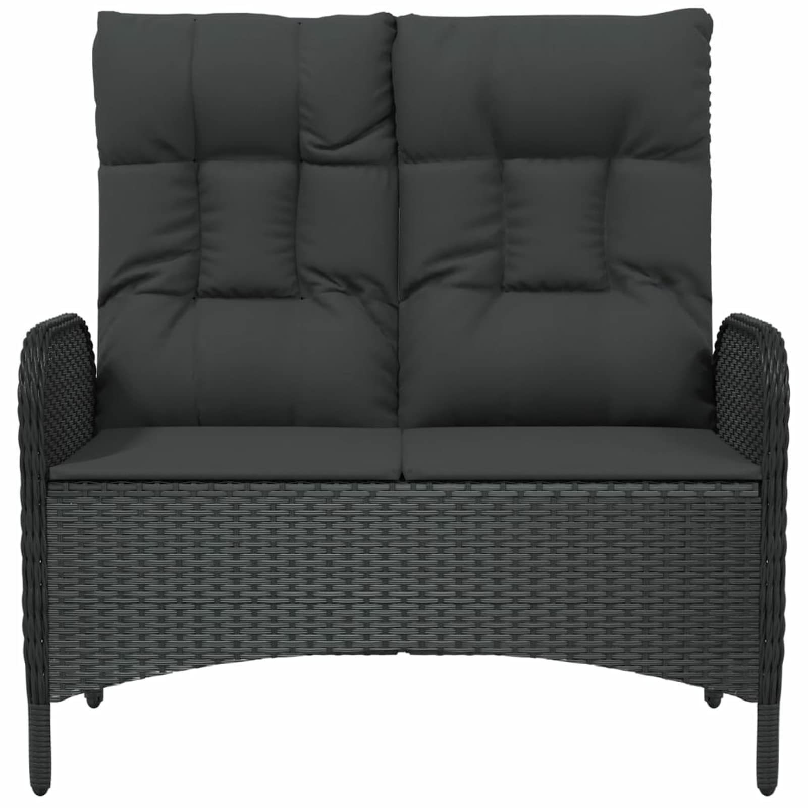 Tidyard Panca Da Giardino In Rattan 2 Posti Con Cuscini – Divano Da Esterno Con Vano Portaoggetti – Marrone - 5