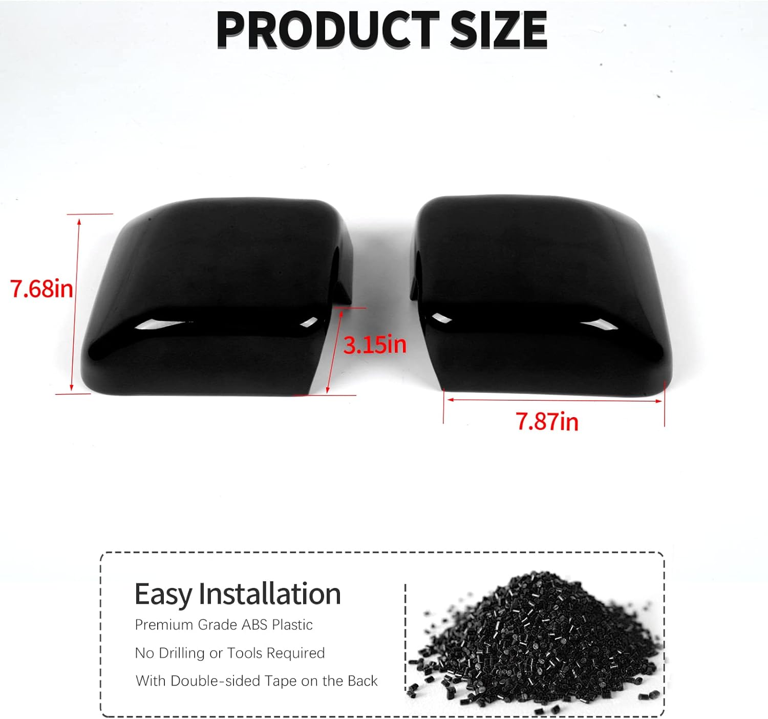 Rearview Mirror Cover Trim Shell Kit Car Rear View Mirror Exterior Decoration Accessories for Jeep Wrangler JL JLU 2018-2022 & Gladiator JT (Black)