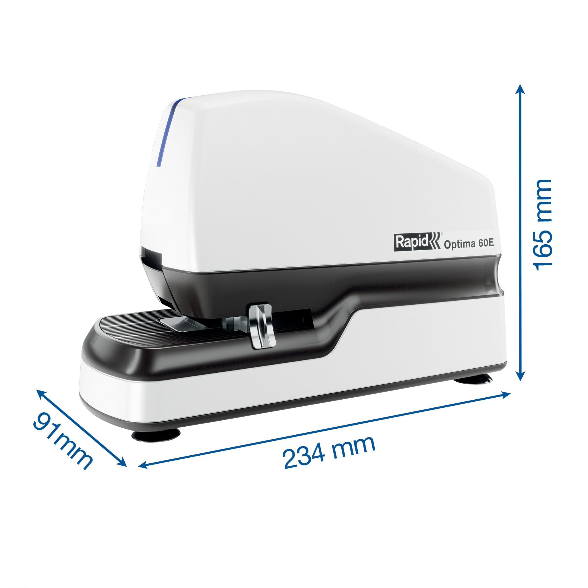 Rapid 2102355 - Grapadora Eléctrica Contactless Optima 60E, Grapadora Automática Profesional para Oficina, Diseño Resistente, 5.000 Grapas Incluidas, Blanca, 60 Hojas