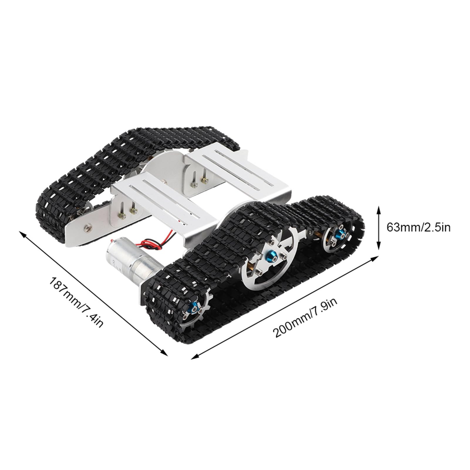 Kit de chasis de tanque de robot, marco de aleación de aluminio de alta calidad, motor de doble accionamiento para la construcción de juguetes y proyectos de (versión no ensamblada)