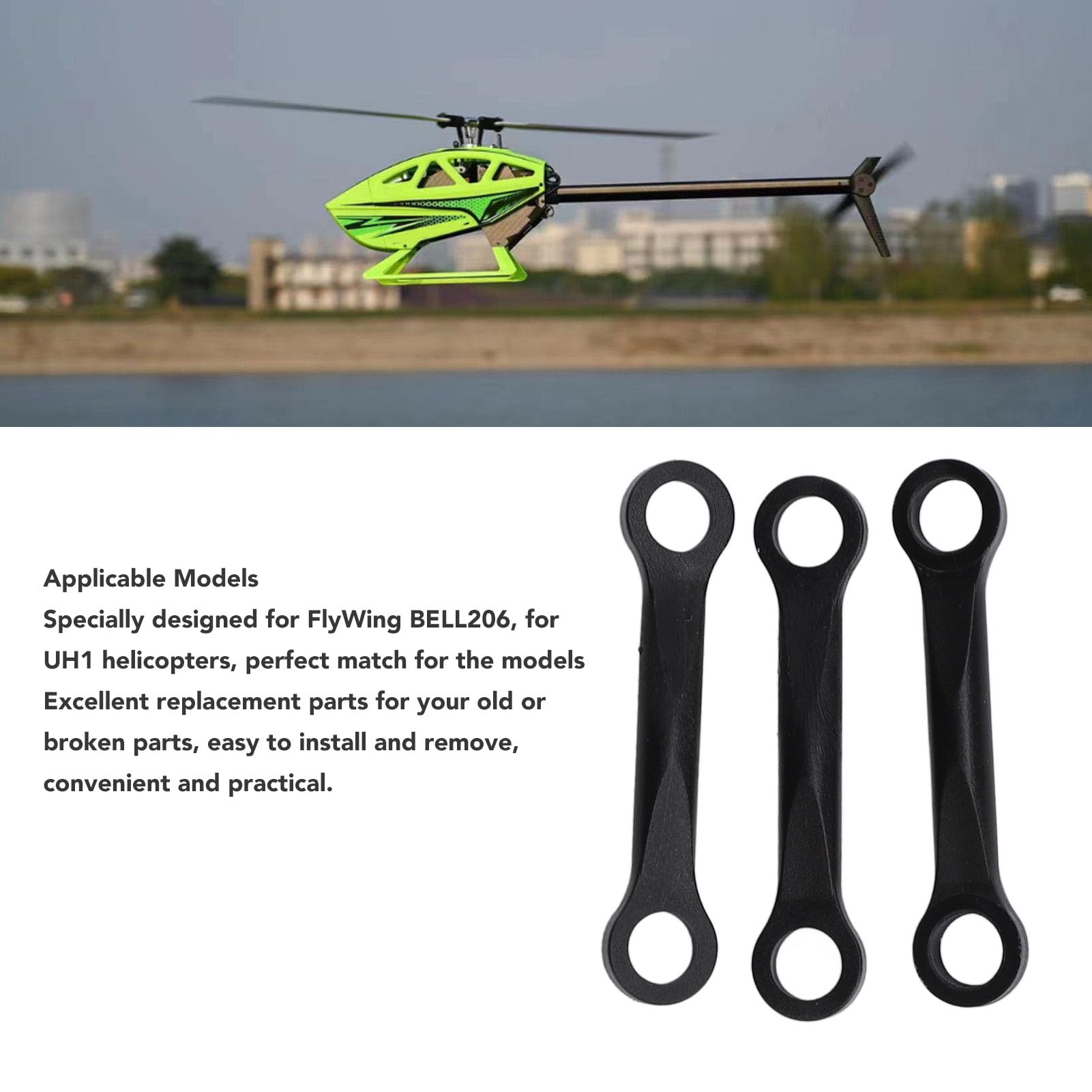 Drfeify 10 Stück M3 3,0 X L15 Mm Verbindungsstangenende für RC Hubschrauber Flywing BELL206, für UH1