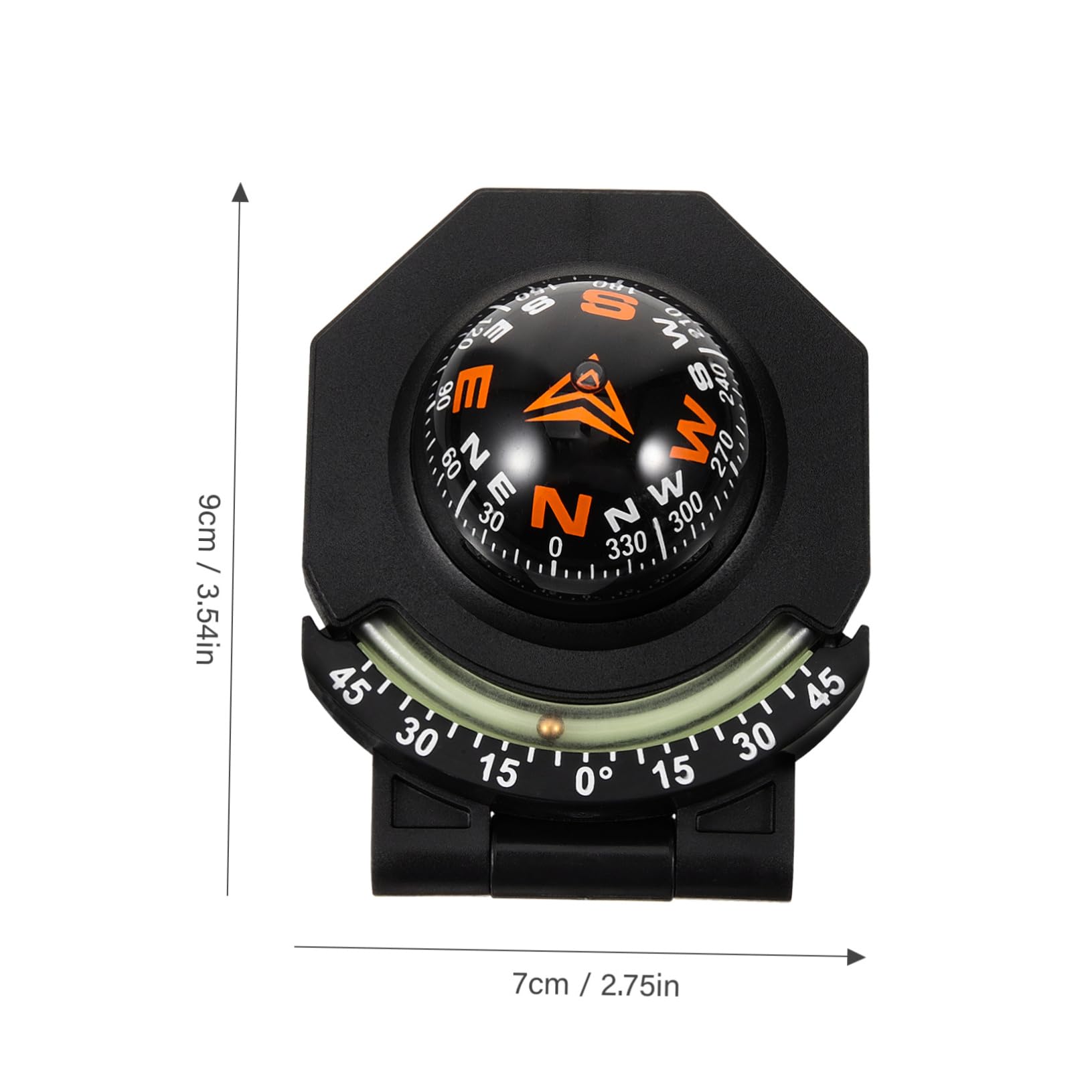 BESPORTBLE Compass for Car Abs Acrylic Material Sturdy Car Decoration Easy Install Compass
