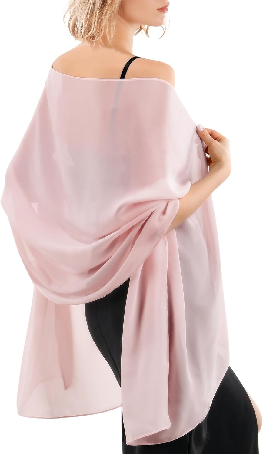 FURTALK Chiffon Shawl Wraps for Women Evening Dresses Soft Scarf Formal Wedding Bridal Scarves