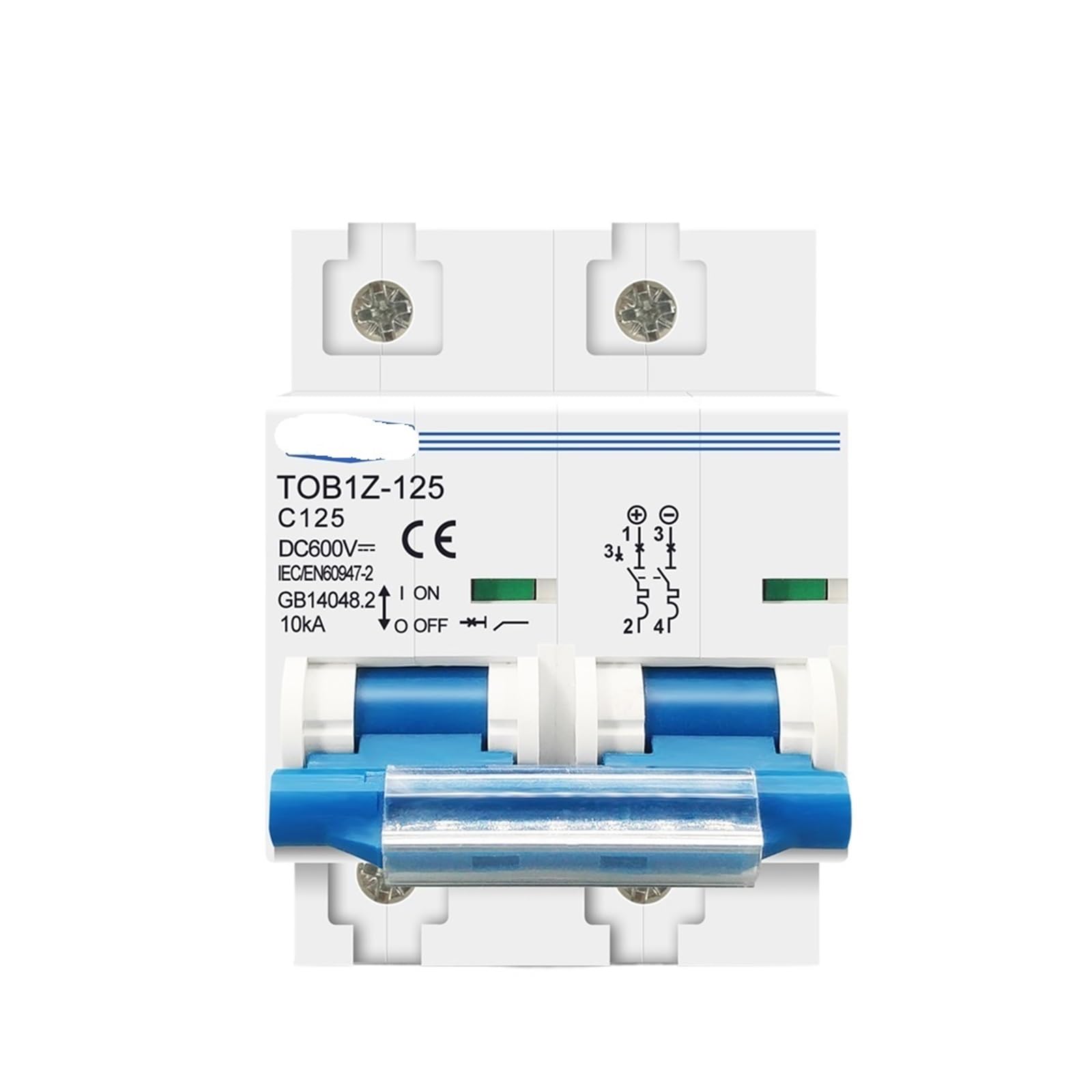 Disjoncteur 2P DC MCB 600V pour système photovoltaïque et batterie NISZA