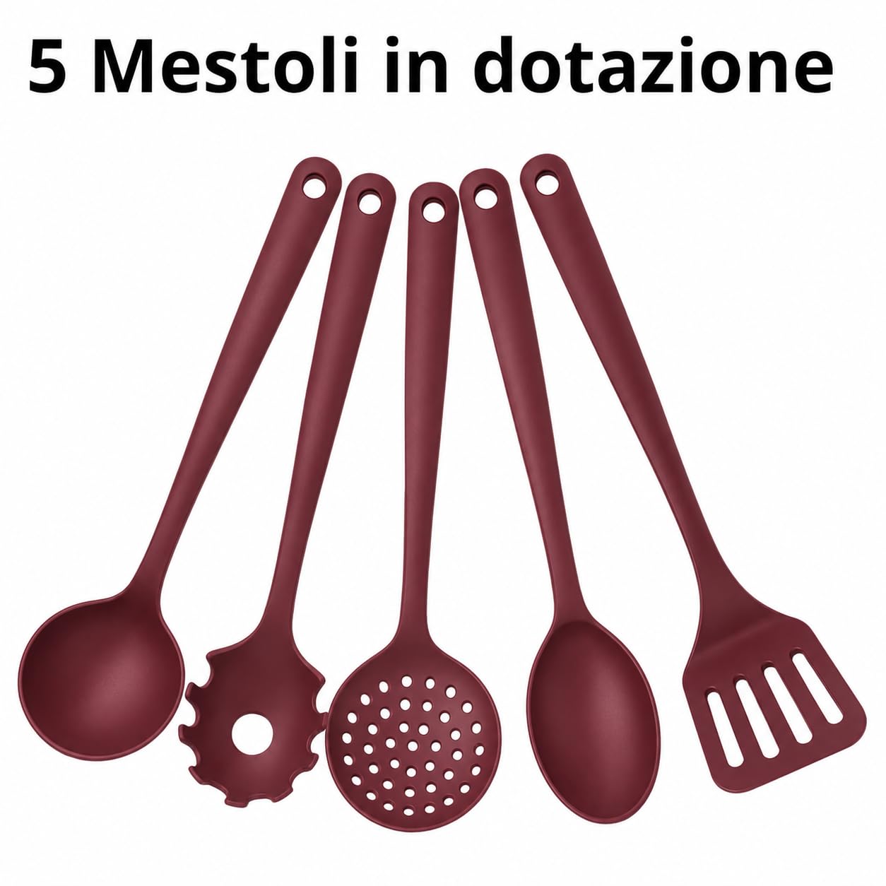 Set di Pentole 23 Pezzi Antiaderente con Coperchi in Vetro Batteria di Pentole e Padelle con Manici Removibili, Mestoli in Silicone Adatte a Tutti i Piani di Cottura, Induzione Inclusa (Rosso)