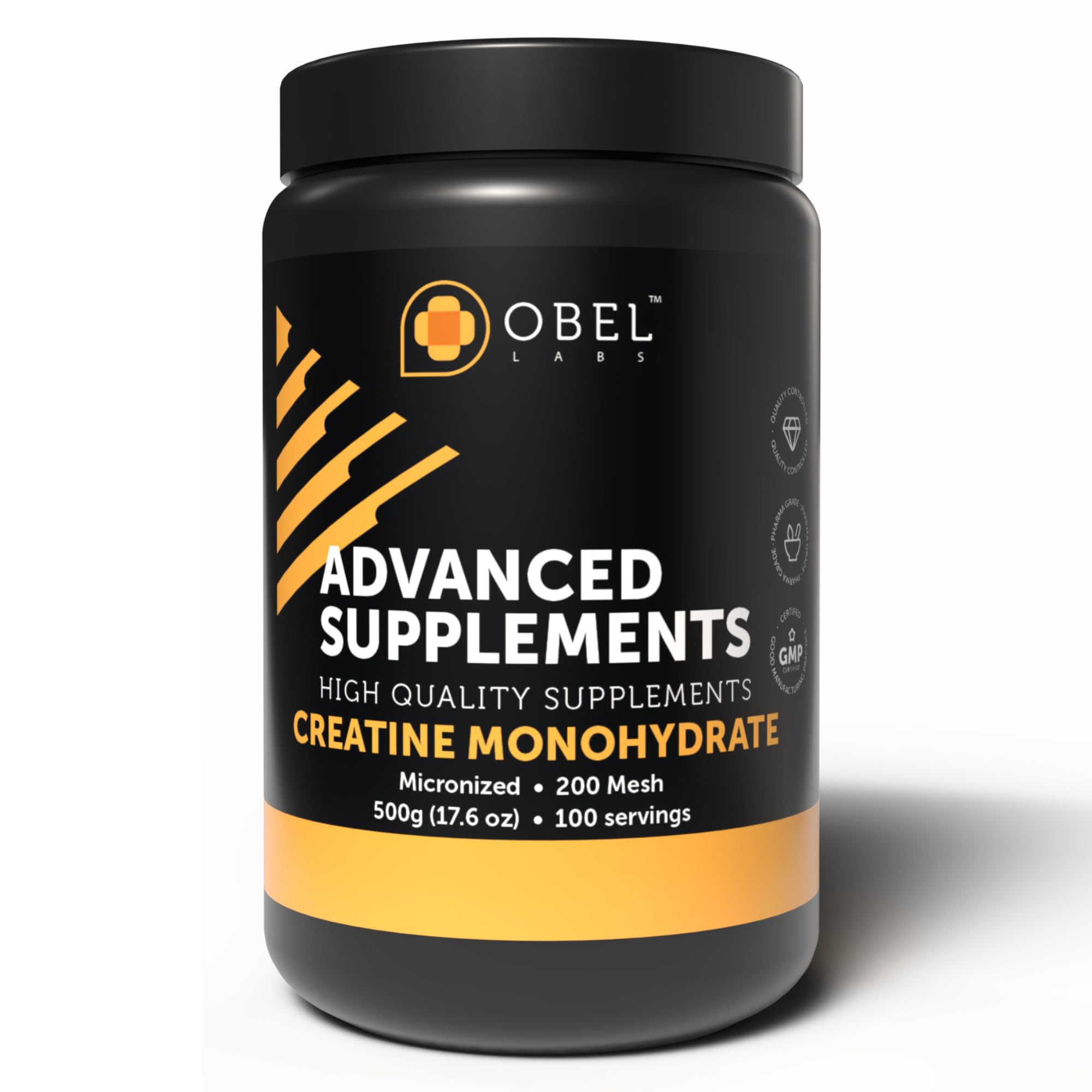 obel Creatine Monohydrate (Micronized) 500g (17.6 oz) | 100 Servings Pharma Grade | Unflavored