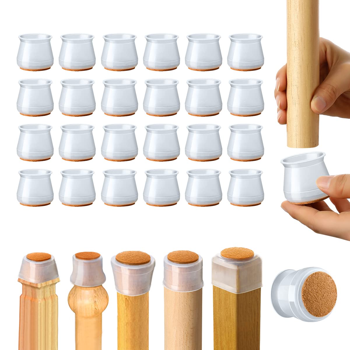 Silicone Chair Leg Floor Protectors 16 Pcs Rubber Chair Legs