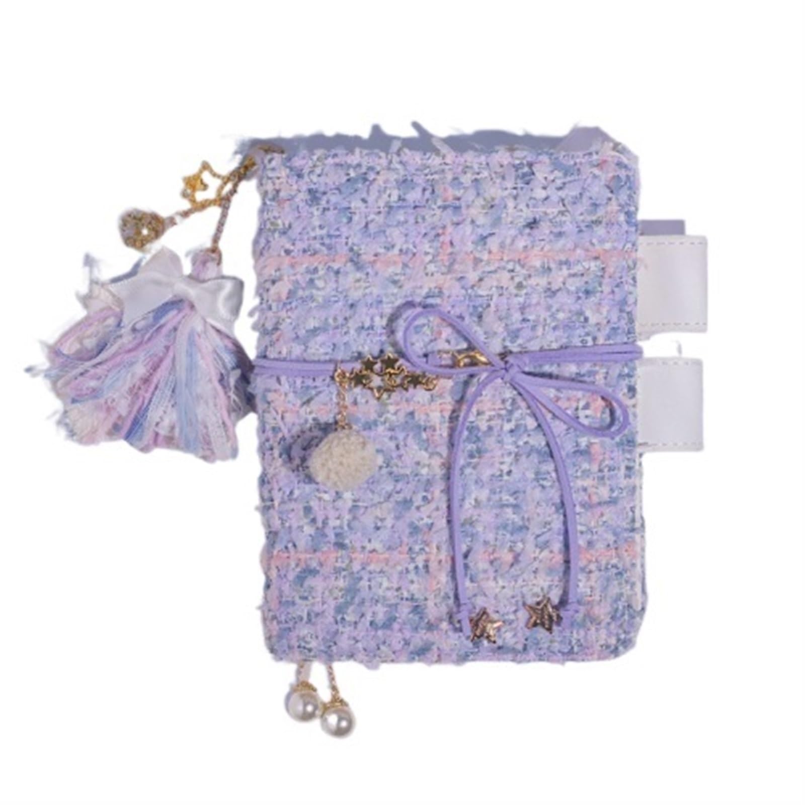 quaderni Delicato e morbido Petit Journal Notebook Retro Copertina in tessuto viola Griglia Agenda Planner Budget Organizzatore Materiale scolastico A6(Purple A6 Set)